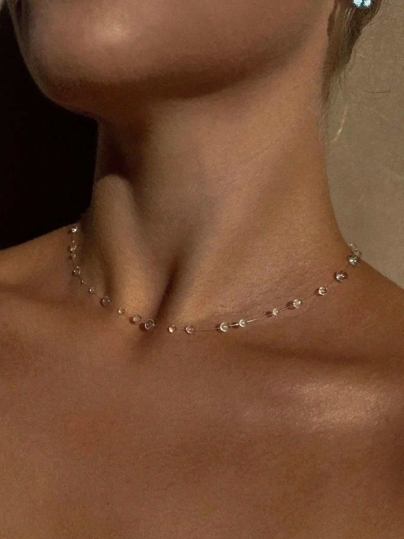 New Transparent Dewdrop Series Necklace Handmade Epoxy Resin Water Drop Collar Chain For Women Holiday Fashion Jewelry by Adornity