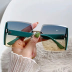 Black Square Sunglasses – Korean Style Classic Big Shades with UV Protection by Adornity