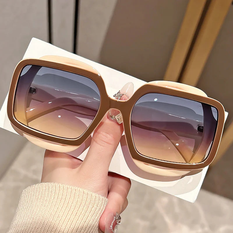 Fashion Sunglasses – Polygonal Color Blocking Square Frame for Men and Women