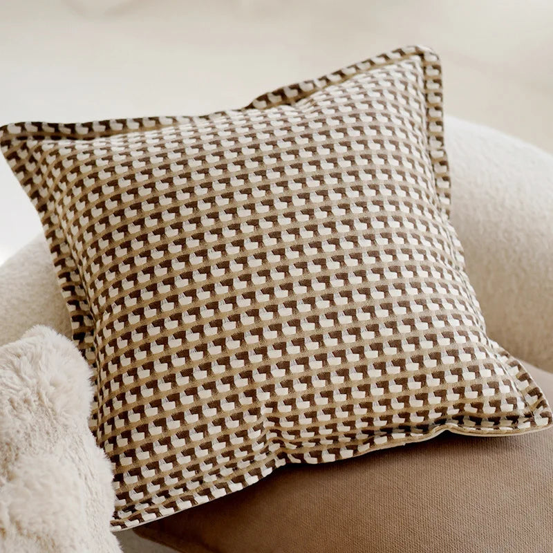 Luxury Brown Retro Throw Pillow Cover