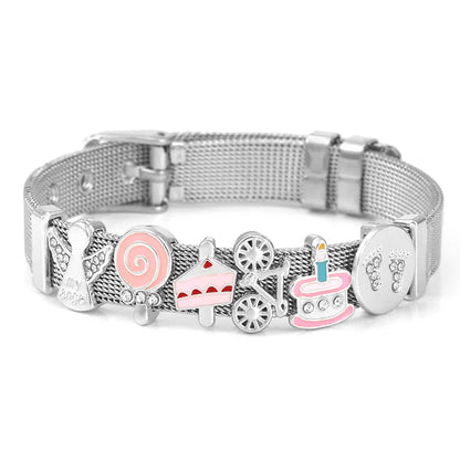 Crystal mom Camera Hollow Love Beads Charm Bracelets Bangle