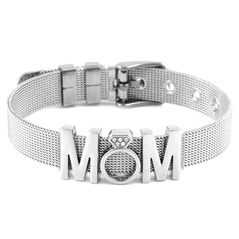 Crystal mom Camera Hollow Love Beads Charm Bracelets Bangle