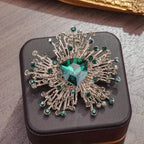 Rhinestone Brooch – Vintage Jewelry Pin | Classic Plant Design, Fashion Brooch Accessory by Adornity