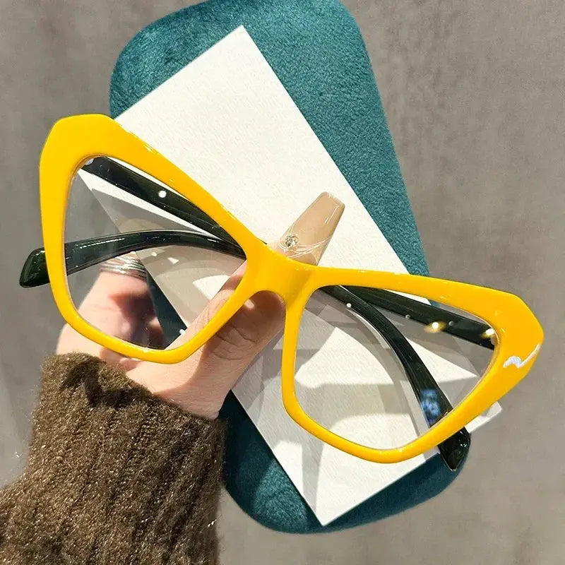 Oversized Cat Eye Glasses – Two-Tone Blue Light by Adornity