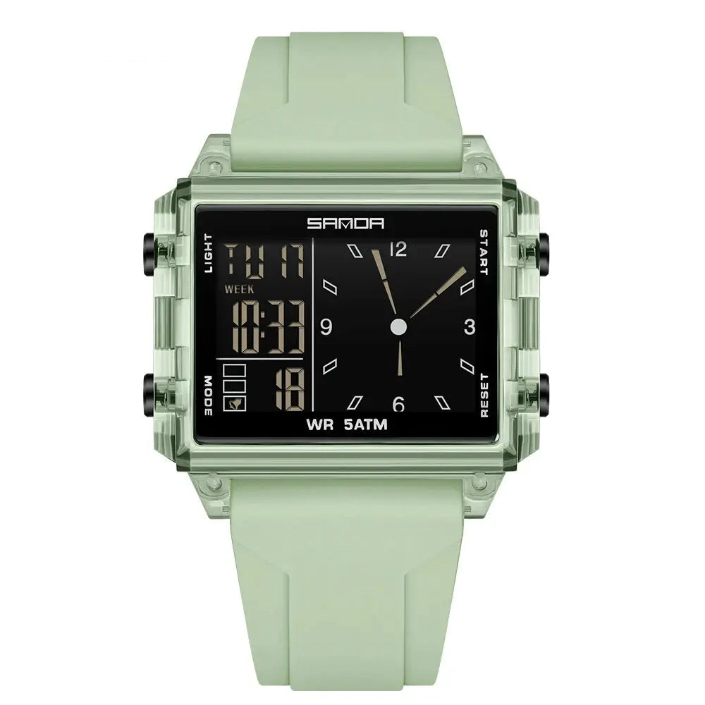 SANDA Luxury Brand Digital Watch for Men Women Square Dial Sport Waterproof Watches Man LED Pointer Display Relogios Masculino by Adornity