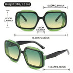 Geometric Square Sunglasses – Color Block UV400 by Adornity