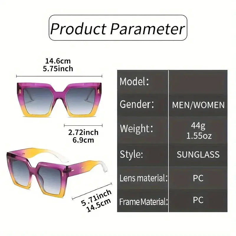 Chic Square Frame Sunglasses – Gradient Lenses UV400 by Adornity