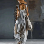 Women's Jumpsuits and Rompers 2026 Spring Sexy Square Collar Backless Chic Playsuit Summer Sleeveless Wide Leg Trousers Overalls by Adornity