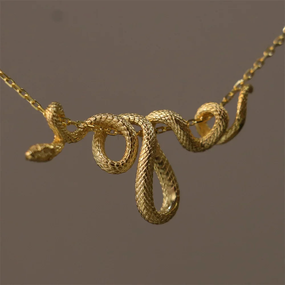 Snake Pendant Necklace Jewelry Statement