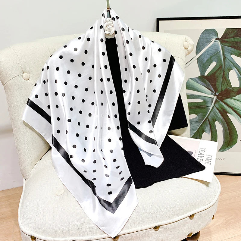 Silk Square Scarf - Lightweight Satin Hijab Wrap & Fashion Neckerchief