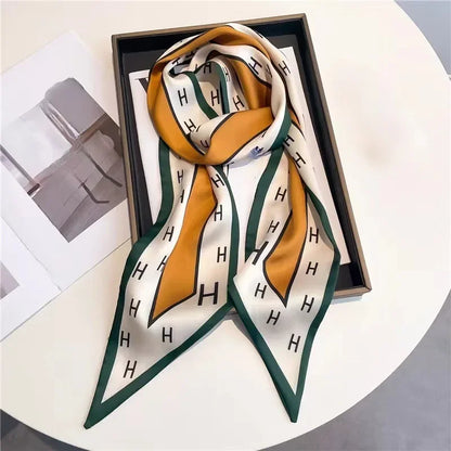 Brand Design Zebra In Flowers Women Scarf Luxury Silk Scarf Fashion Hair Headband Foulard Skinny Bag Scarves Neckerchief