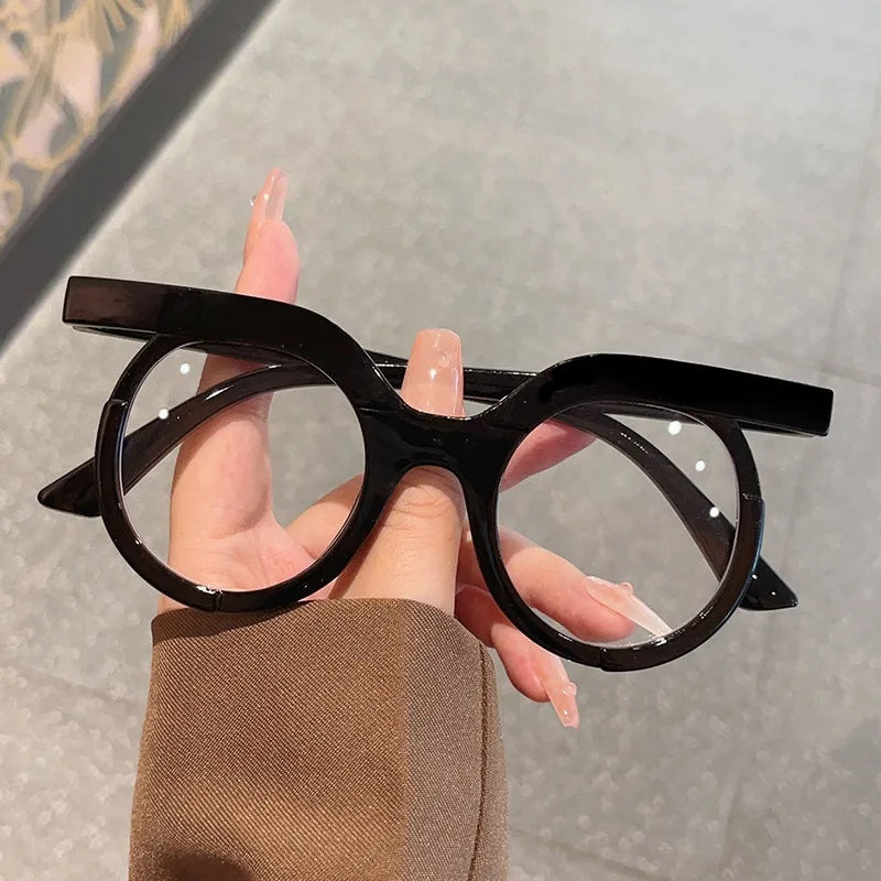 Blue Light Glasses - Women's Transparent Circular Acetate Eyeglasses Frame