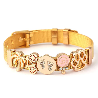 Crystal mom Camera Hollow Love Beads Charm Bracelets Bangle