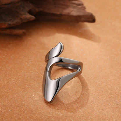 Adjustable Geometric Metal Dome Ring - Unisex Stainless Steel Statement Jewelry