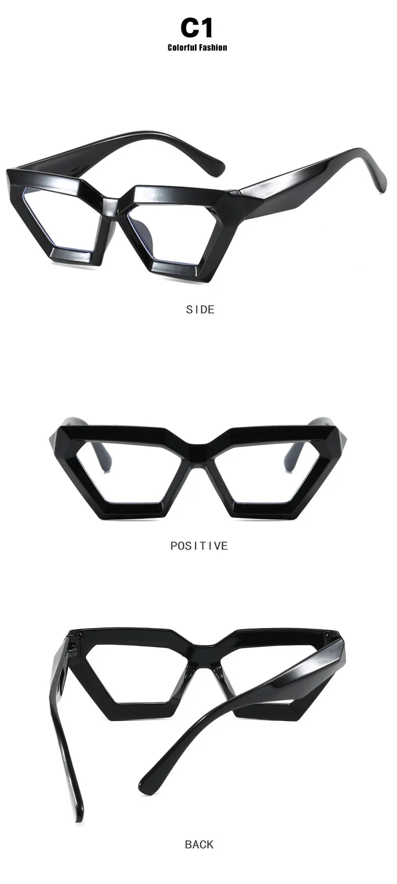 Anti Blue Light Glasses - Thick Diamond Small Frame | Fashion Optical Frames
