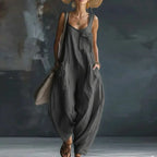 Women's Jumpsuits and Rompers 2026 Spring Sexy Square Collar Backless Chic Playsuit Summer Sleeveless Wide Leg Trousers Overalls by Adornity