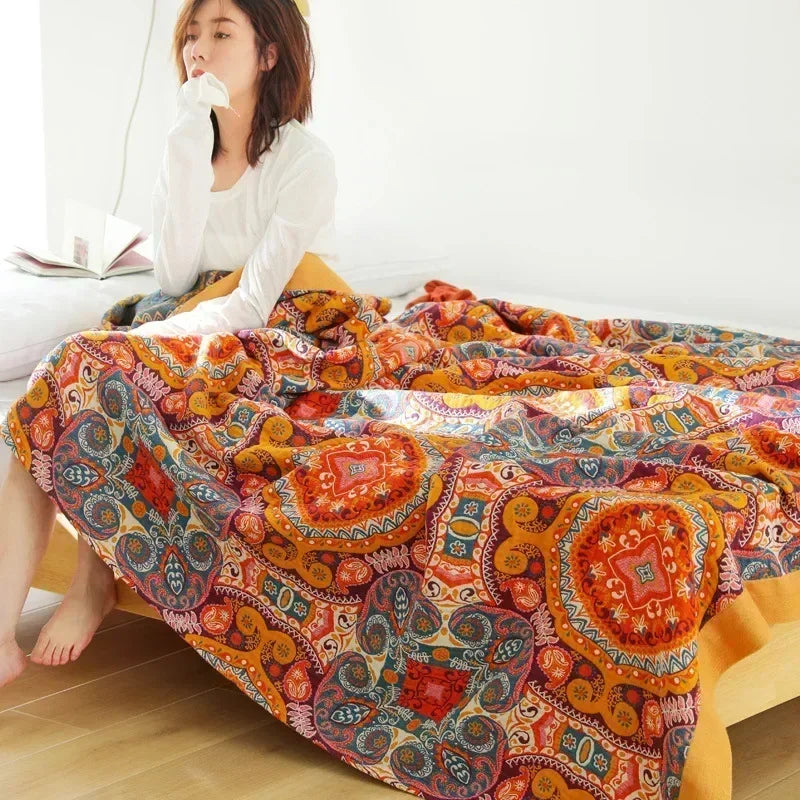 Nordic Throw Blankets Cotton Gauze Bedroom Leisure Bedspread On The Bed Boho Decor Sofa Blanket Sheet Double Cooling Quilt Thin