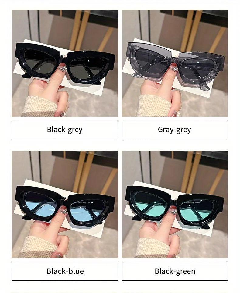 Cat Eye Sunglasses – Fashion Thick Frame Plastic Eyewear for Women, Gradient Lens