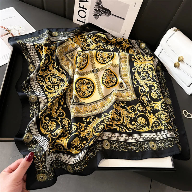 Silk Plaid Scarf – Timeless 70x70 Wrap by Adornity