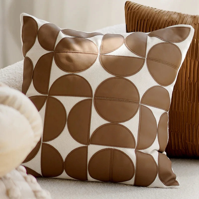 Luxury Brown Retro Throw Pillow Cover