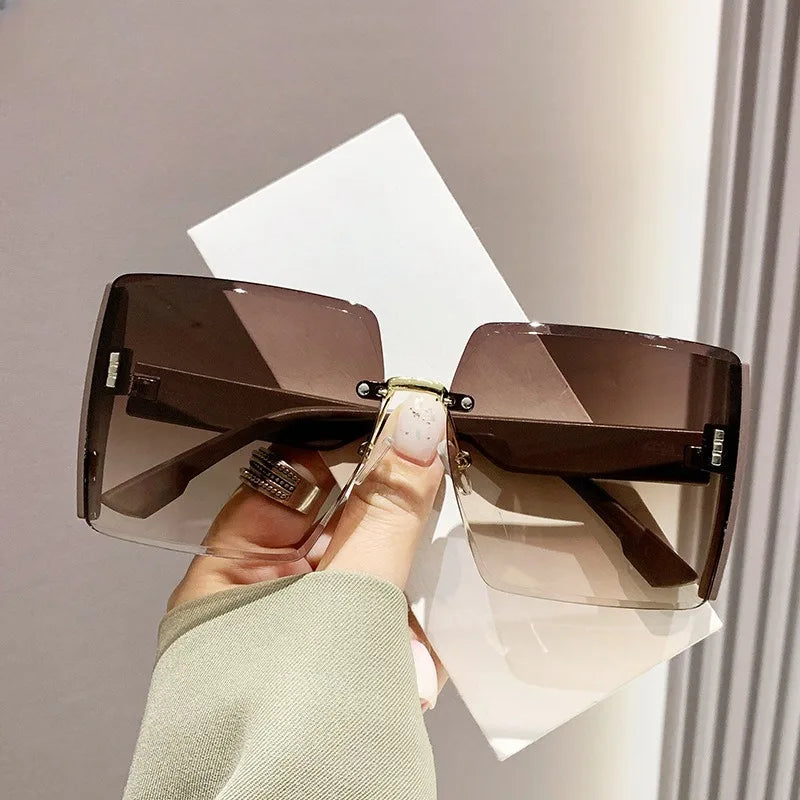 Black Square Sunglasses – Korean Style Classic Big Shades with UV Protection