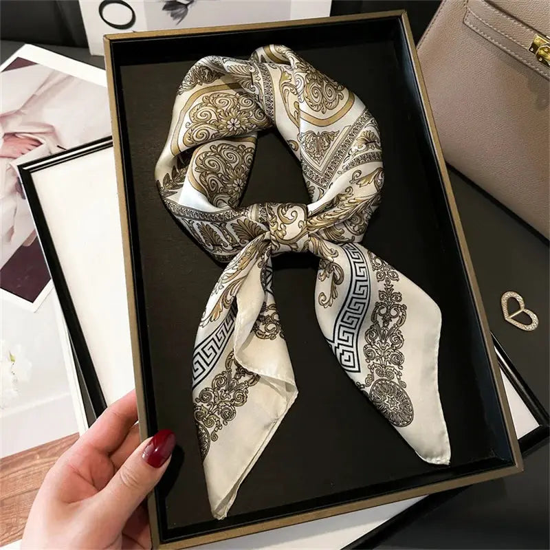 Silk Plaid Scarf – Timeless 70x70 Wrap by Adornity