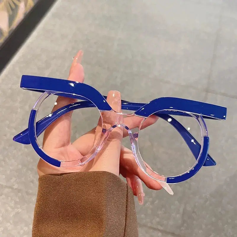 Round Transparent Blue Light Glasses – Minimal Frame by Adornity