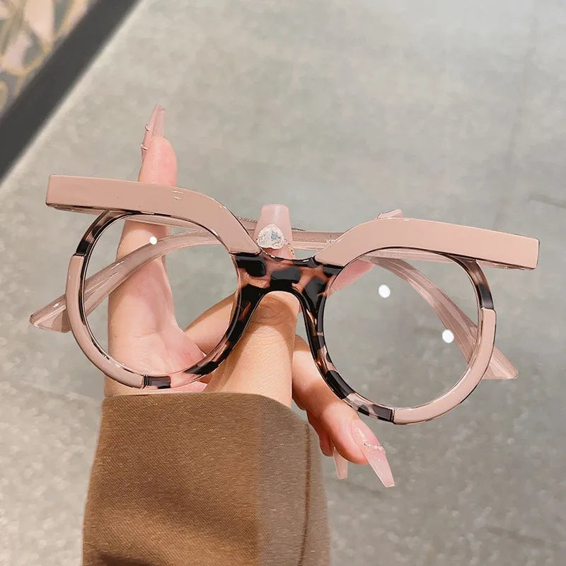 Blue Light Glasses - Women's Transparent Circular Acetate Eyeglasses Frame