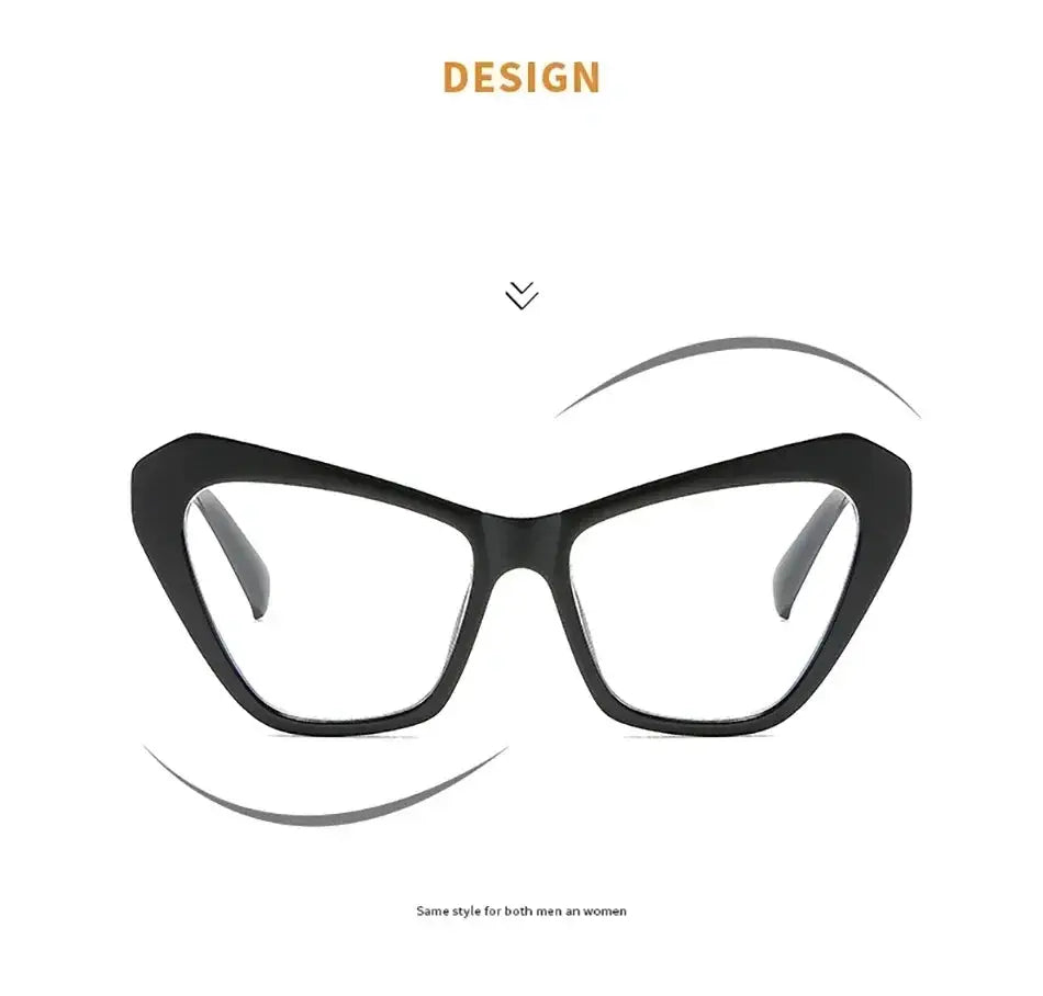 Oversized Cat Eye Glasses – Two-Tone Blue Light by Adornity