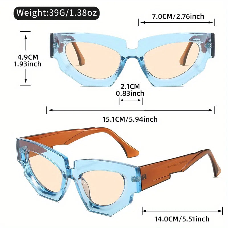 Glam Cat Eye Sunglasses – Thick Frame Gradient UV400 by Adornity