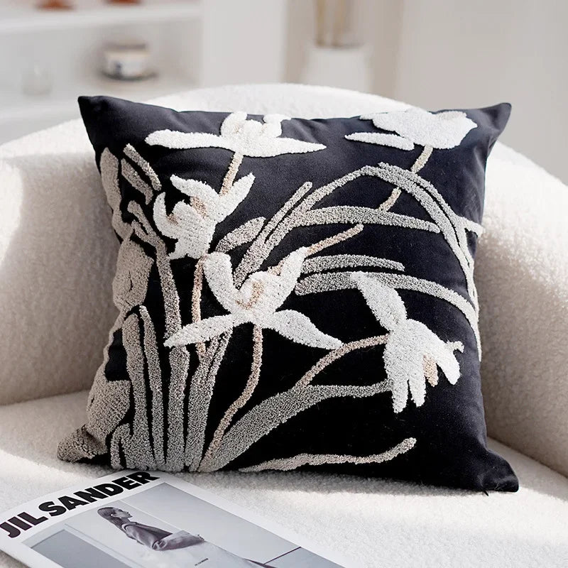 Throw Pillow Cover Retro Embroidered Cushion Waist Cover Sofa Decorative