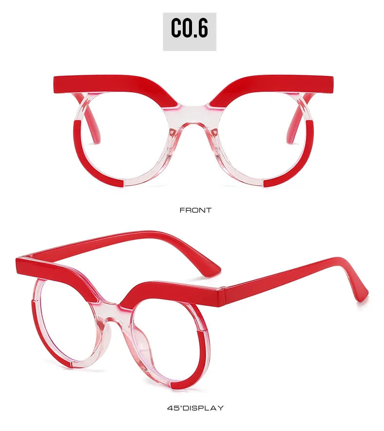 Blue Light Glasses - Women's Transparent Circular Acetate Eyeglasses Frame