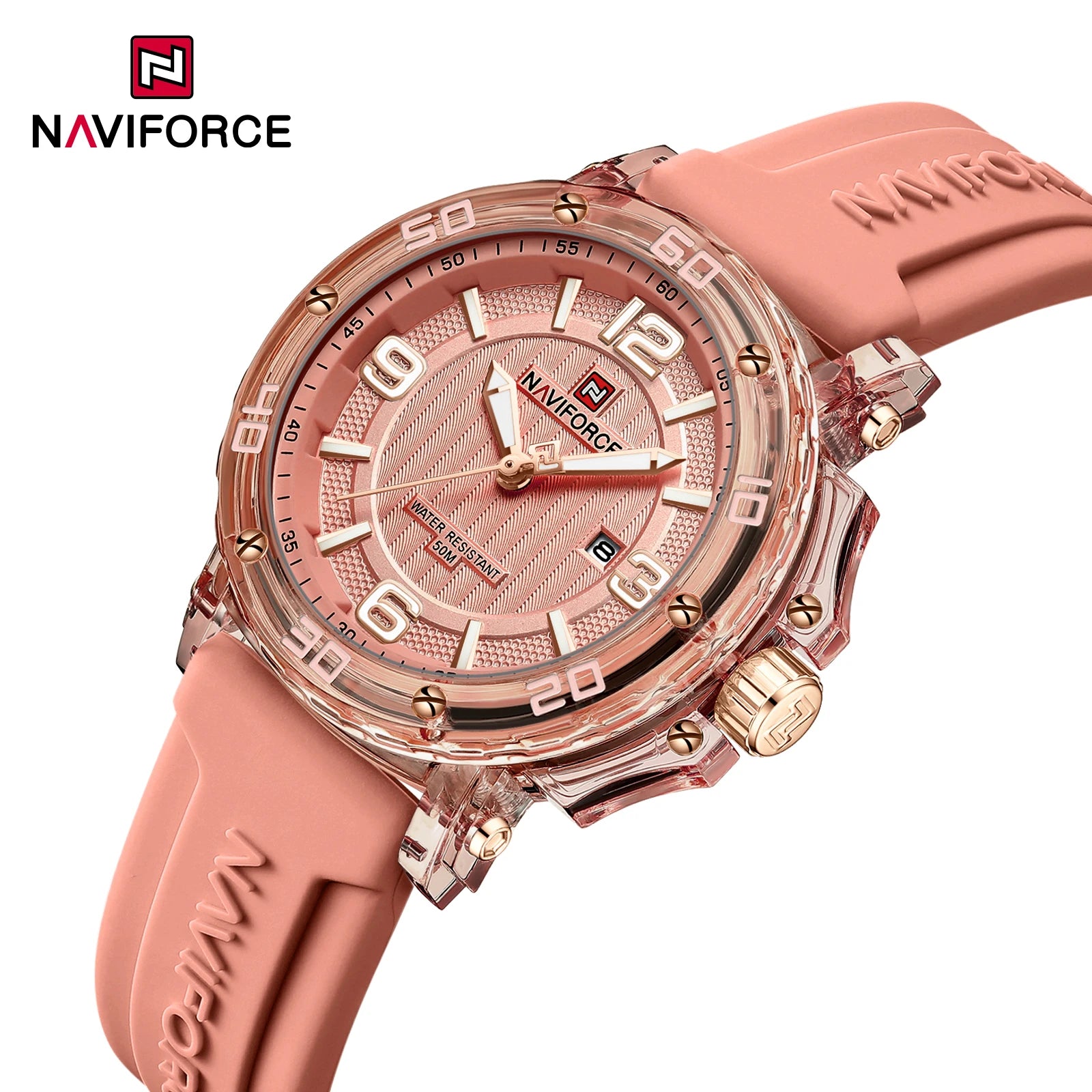 ساعة كوارتز نسائية - ساعة يد بقرص مضيء وسوار سيليكون مقاوم للماء