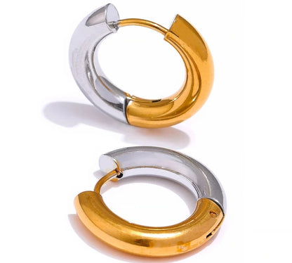 Chic Geometric Hoop Earrings - Stainless Steel Gold and Silver Charm Jewelry