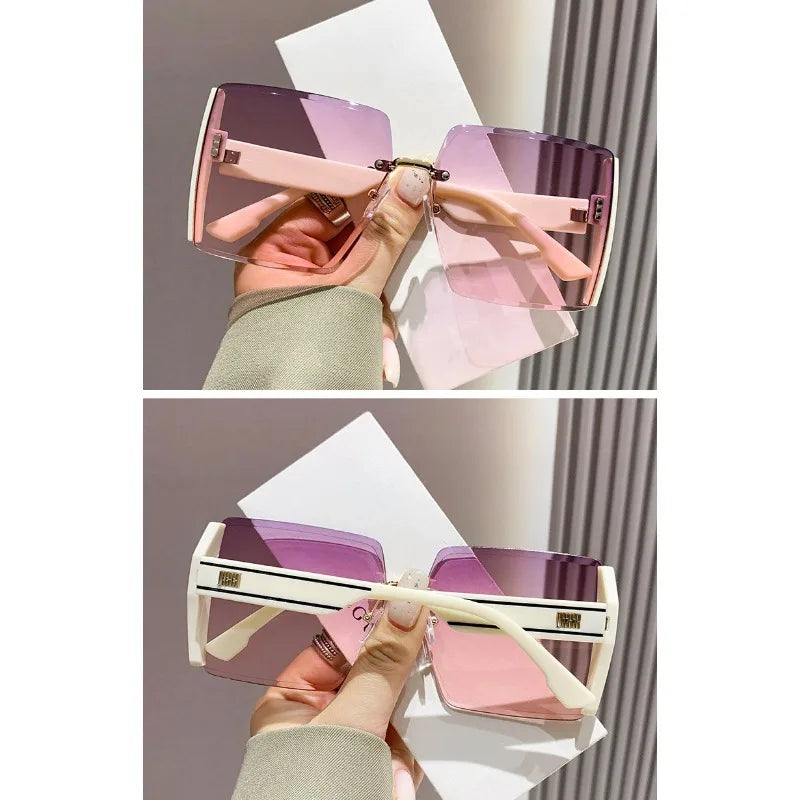 Black Square Sunglasses – Korean Style Classic Big Shades with UV Protection