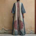 Womens Boho Ethnic Print Oversized Jumpsuit V Neck Batwing Wide Leg Long Pantsuit New Vintage Loose Vacation Romper With Pockets by Adornity