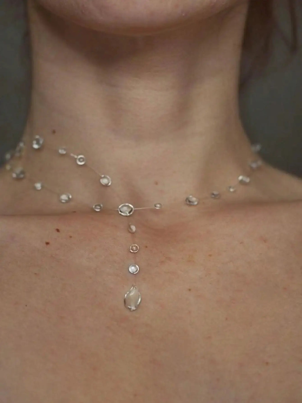 New Transparent Dewdrop Series Necklace Handmade Epoxy Resin Water Drop Collar Chain For Women Holiday Fashion Jewelry by Adornity