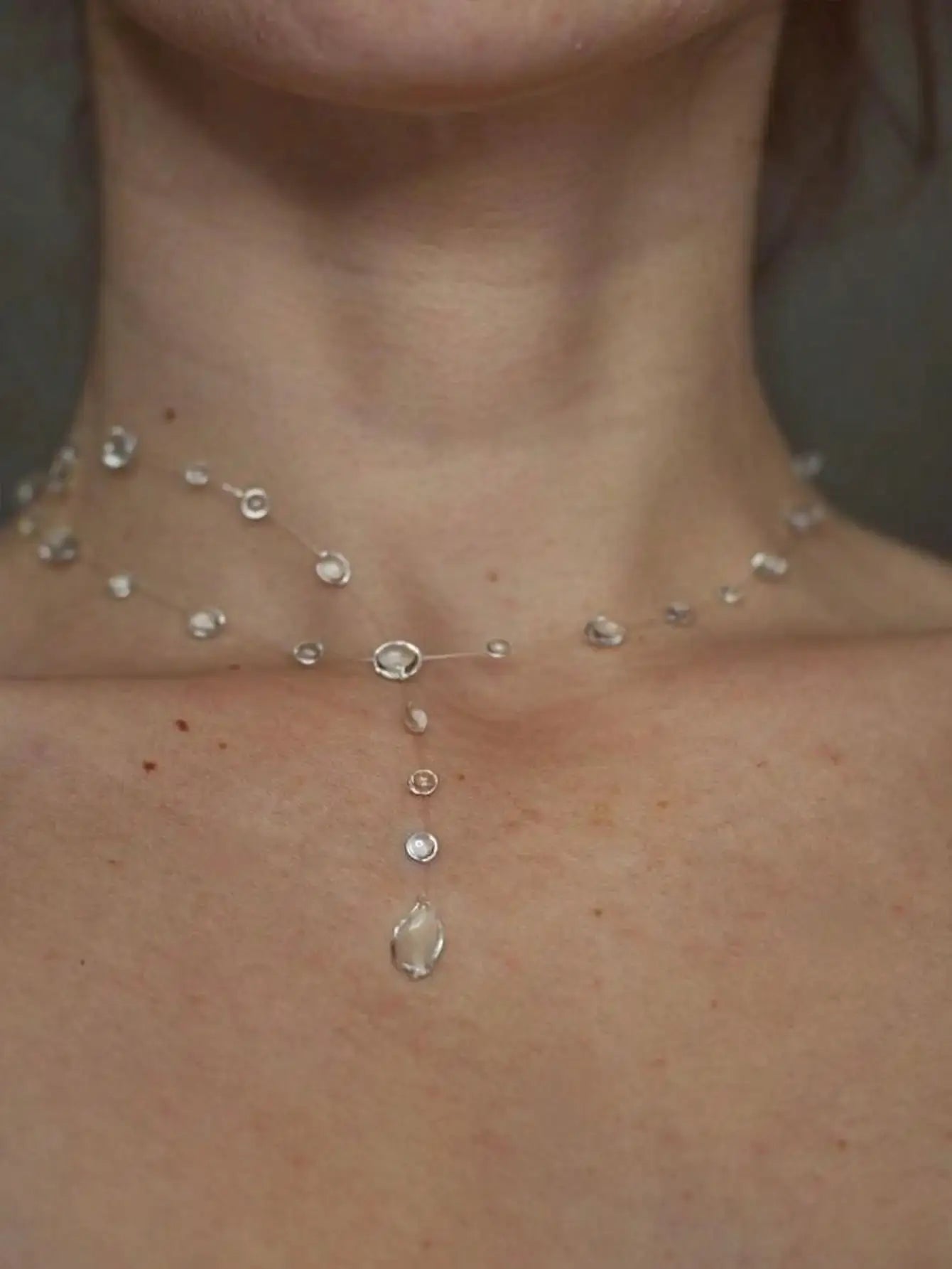 New Transparent Dewdrop Series Necklace Handmade Epoxy Resin Water Drop Collar Chain For Women Holiday Fashion Jewelry by Adornity