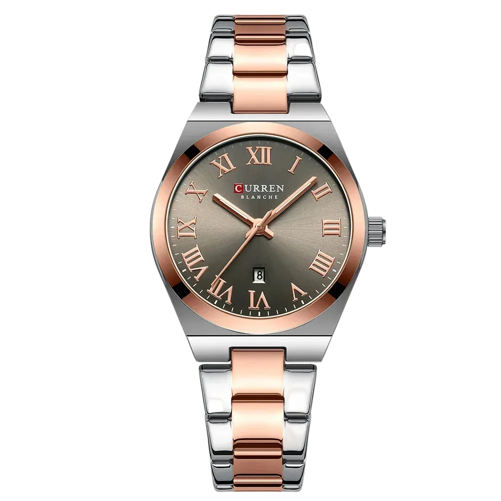 Women Stainless Steel Watch - Waterproof Analog Bracelet With Date Display by Adornity