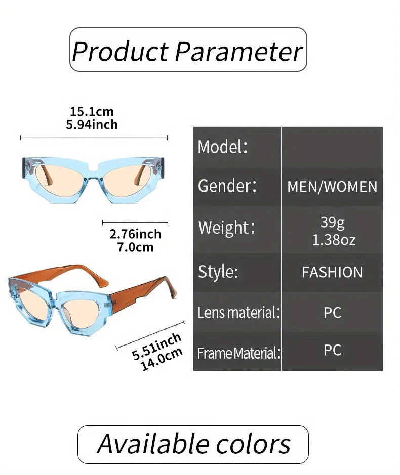 Cat Eye Sunglasses – Fashion Thick Frame Plastic Eyewear for Women, Gradient Lens