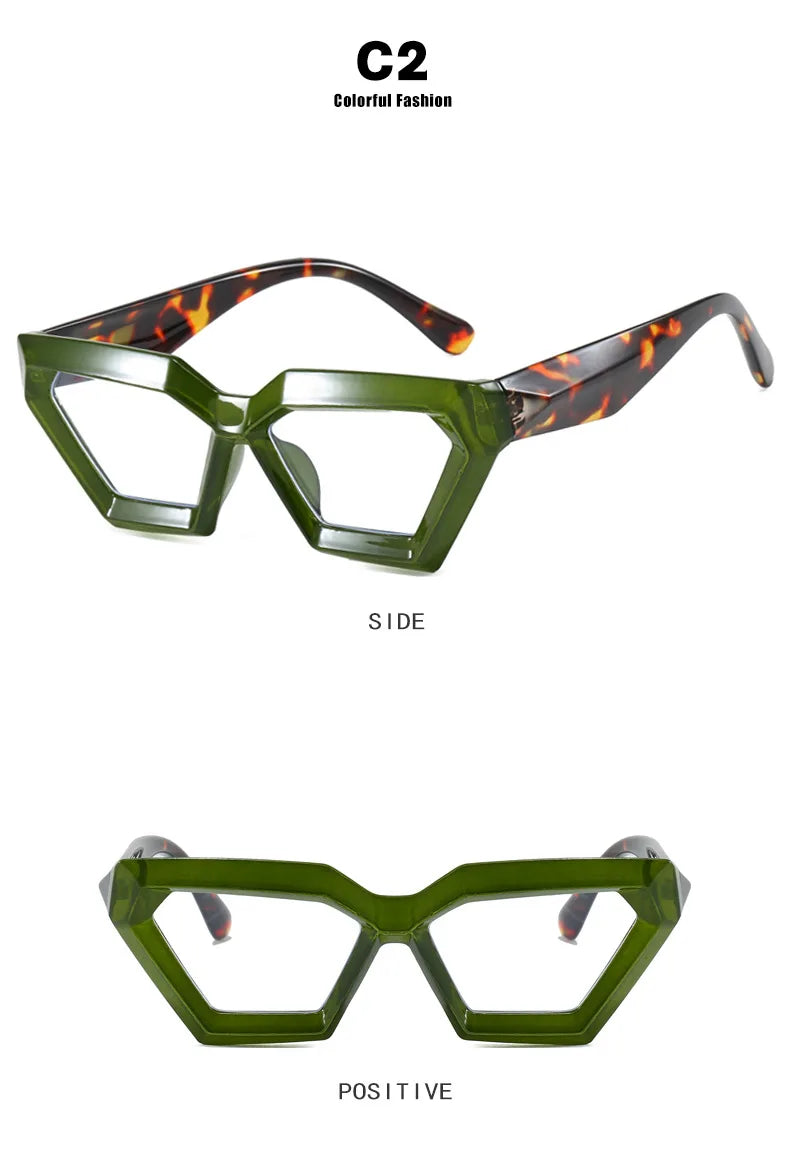 Anti Blue Light Glasses - Thick Diamond Small Frame | Fashion Optical Frames