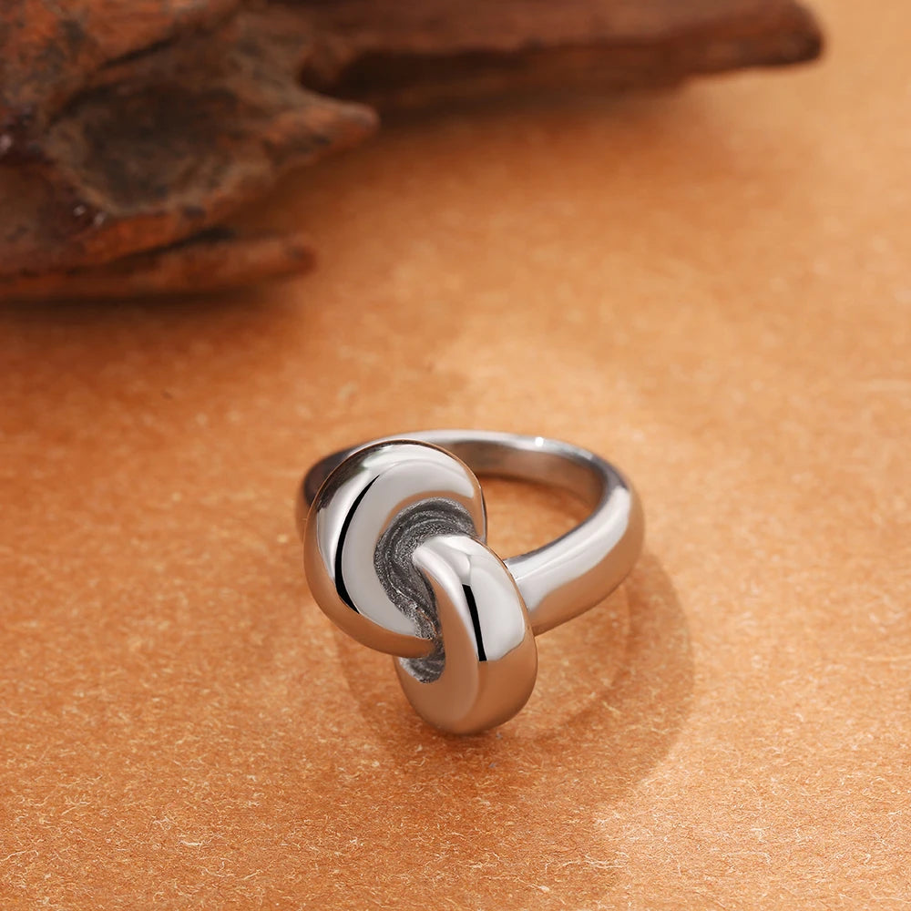 Adjustable Geometric Metal Dome Ring - Unisex Stainless Steel Statement Jewelry