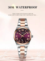 Women Stainless Steel Watch - Waterproof Analog Bracelet With Date Display by Adornity