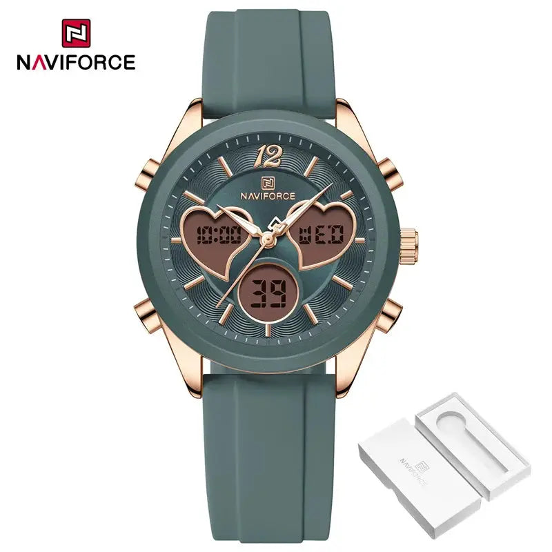 Heart Shape Watch – Dual Display Analog-Digital by Adornity