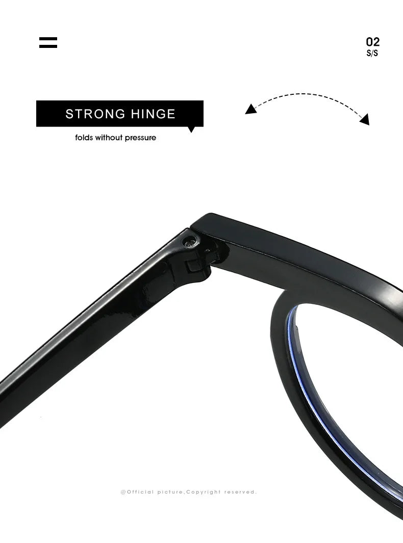 Blue Light Glasses - Women's Transparent Circular Acetate Eyeglasses Frame