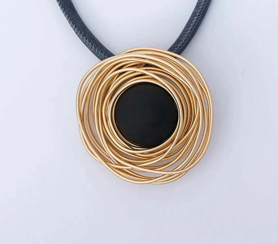 Gold Color Geometric Charm Necklace