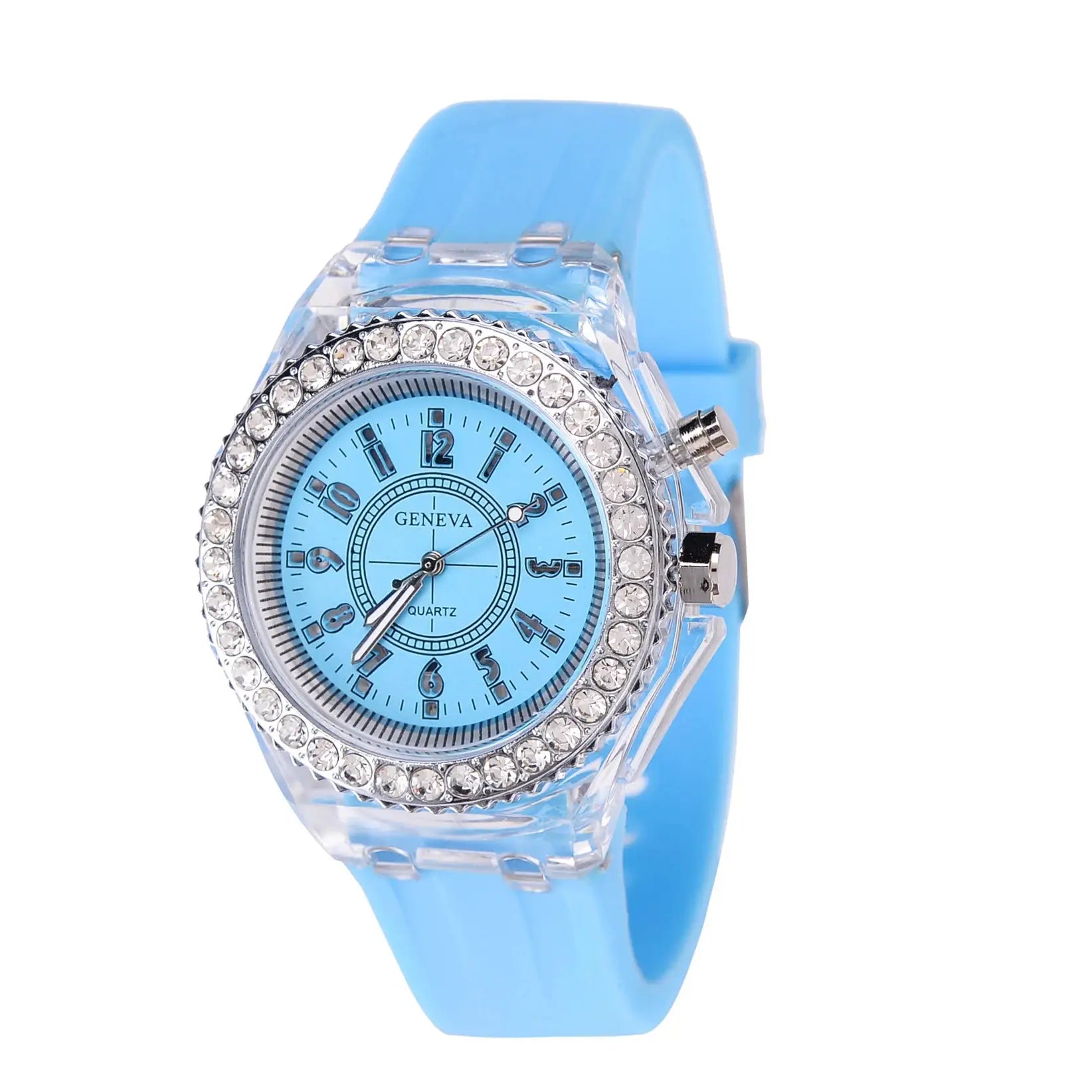 LED Light Flash Luminous Watches Women Men Boys Girls Silicone Wrist Watch Fashion Rhinestone Clock Kids Children Relogio Saati by Adornity