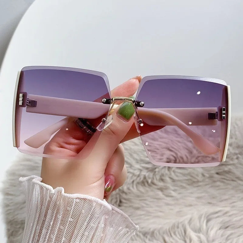 Black Square Sunglasses – Korean Style Classic Big Shades with UV Protection by Adornity