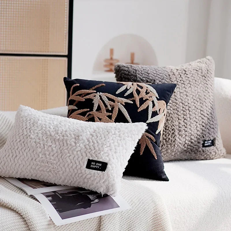 Throw Pillow Cover Retro Embroidered Cushion Waist Cover Sofa Decorative