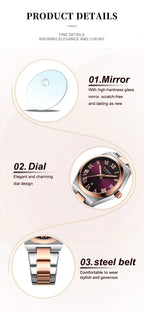 Women Stainless Steel Watch - Waterproof Analog Bracelet With Date Display by Adornity